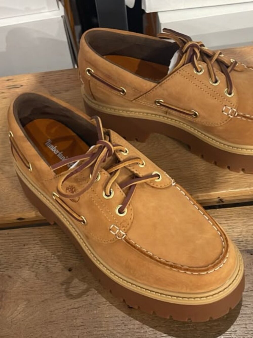 TIMBERLAND WOMEN'S STONE STREET BOAT SHOE WHEAT A6AUS-231 ALL SIZES - Picture 1 of 13